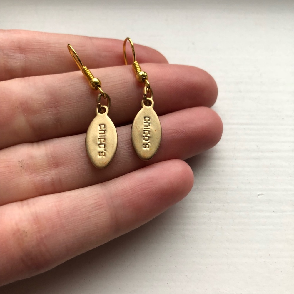 Gold medallion & diamond drop earrings - Picture 3 of 6